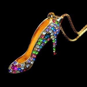 Multicolor Posh Stiletto Rhinestone Pendant NWT-